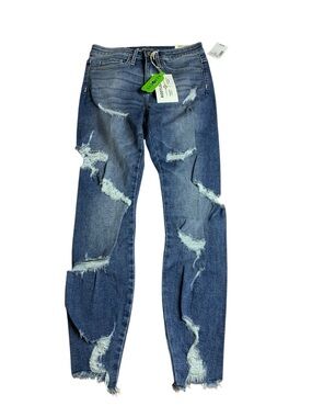 NWT Bootlegger Repreve Distressed Cropped High Rise Slim Jeans 24W x 26L